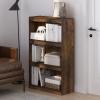 Furinno Pasir 3-Tier No Tool Assembly Open Shelf Bookcase, White(Amber Oak)