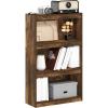 Furinno Pasir 3-Tier No Tool Assembly Open Shelf Bookcase, White(Amber Pine)