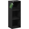 Furinno Pasir 3-Tier No Tool Assembly Open Shelf Bookcase, White(Darkwood)