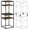 Furinno Turn-N-Tube Easy Assembly Multipurpose End Table / Side Table / Sofa Table / Nightstand, Classic Tubes, French Oak Grey/Black(Columbia Walnut)