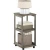 Furinno Turn-N-Tube Easy Assembly Multipurpose End Table / Side Table / Sofa Table / Nightstand, Classic Tubes, French Oak Grey/Black(French Oak)