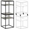 Furinno Turn-N-Tube Easy Assembly Multipurpose End Table / Side Table / Sofa Table / Nightstand, Classic Tubes, French Oak Grey/Black(French Oak Grey)