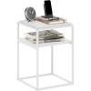 Furinno Turn-N-Tube Easy Assembly Multipurpose End Table / Side Table / Sofa Table / Nightstand, Classic Tubes, French Oak Grey/Black(Solid White/White)