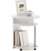 Furinno Turn-N-Tube Easy Assembly Multipurpose End Table / Side Table / Sofa Table / Nightstand, Classic Tubes, French Oak Grey/Black(White Oak/Chrome)