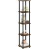 Furinno Turn-N-Tube No Tools Decorative Display Shelf, 5-Cube, Americano/Black(Amber Pine/Black)