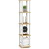 Furinno Turn-N-Tube No Tools Decorative Display Shelf, 5-Cube, Americano/Black(Beech/White)