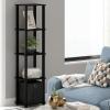 Furinno Turn-N-Tube No Tools Decorative Display Shelf, 5-Cube, Americano/Black(Black/Black)