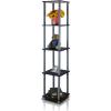Furinno Turn-N-Tube No Tools Decorative Display Shelf, 5-Cube, Americano/Black(Black/Grey)