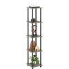 Furinno Turn-N-Tube No Tools Decorative Display Shelf, 5-Cube, Americano/Black(French Oak Grey/Black)