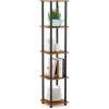Furinno Turn-N-Tube No Tools Decorative Display Shelf, 5-Cube, Americano/Black(Light Cherry/Black)