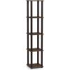 Furinno Turn-N-Tube No Tools Decorative Display Shelf, 5-Cube, Americano/Black(Walnut/Brown)