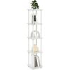 Furinno Turn-N-Tube No Tools Decorative Display Shelf, 5-Cube, Americano/Black(White/White)