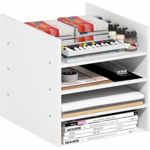 Furinno LACi 4-Bins System Rack, 11.3(W) x 28.8(H) Inch, Espresso/Black(White)
