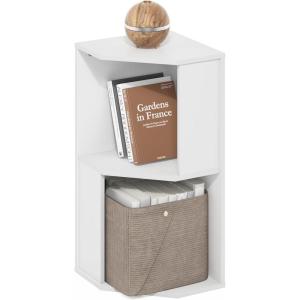 Furinno PASIR Book Shelf, 3-Tier Bookshelf, Storage Shelves Bookcase, 9.7 x 23.7 x 31.5, for Living Room, Bedroom, Home Office, Dark Espresso(Plain White)