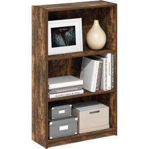 Furinno Pasir 3 Tier Display Bookcase, White(Amber Pine)