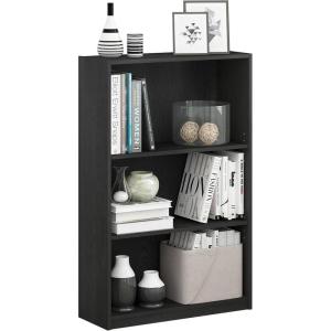 Furinno Pasir 3 Tier Display Bookcase, White(Black)