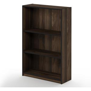 Furinno Pasir 3 Tier Display Bookcase, White(Columbia Walnut)