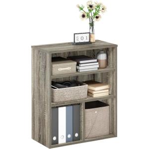 Furinno Pasir 3 Tier Display Bookcase, White(French Oak)