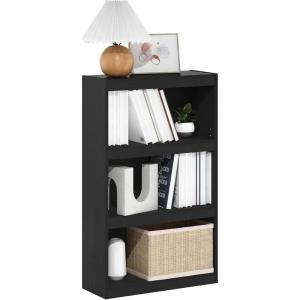 Furinno Pasir 3-Tier No Tool Assembly Open Shelf Bookcase, White(Blackwood)