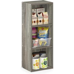 Furinno Pasir 3-Tier No Tool Assembly Open Shelf Bookcase, White(French Oak)