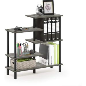 Furinno Turn-N-Tube 2-Tier Multipurpose Wide Shelf, Espresso/Black(French Oak/Black)