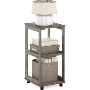 Furinno Turn-N-Tube Easy Assembly Multipurpose End Table / Side Table / Sofa Table / Nightstand, Classic Tubes, French Oak Grey/Black(French Oak)