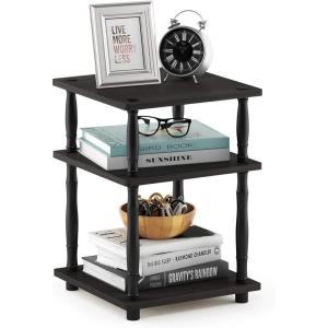 Furinno Turn-N-Tube Easy Assembly Multipurpose End Table / Side Table / Sofa Table / Nightstand, Classic Tubes, French Oak Grey/Black(French Oak Grey/Black)