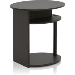 Furinno Turn-N-Tube Easy Assembly Multipurpose End Table / Side Table / Sofa Table / Nightstand, Classic Tubes, French Oak Grey/Black(Walnut/Black)
