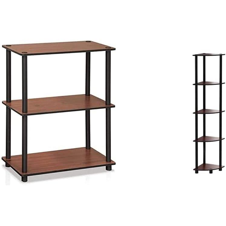 imageFurinno TurnNTube 5 Tier Corner Display Rack Multipurpose Shelving Unit 1Pack Sonoma OakWhite amp Just 3Tier TurnNTube End Table 1Pack Sonoma OakWhiteDark CherryBlack