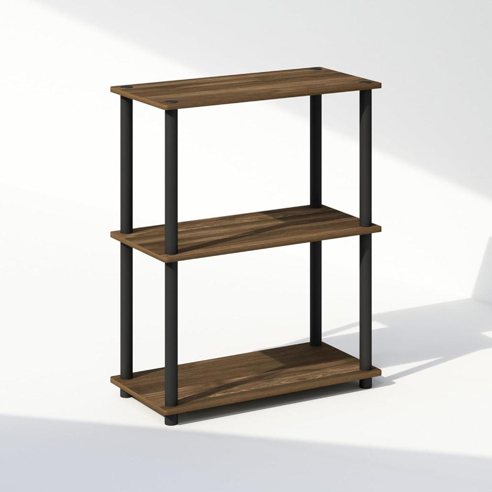 imageFurinno TurnNTube Book Shelf 4Tier Bookshelf Bookcase with Multipurpose Compact Display Rack 116 x 236 x 432 for Living Room Bedroom Home Office Dark WalnutColumbia WalnutBlack