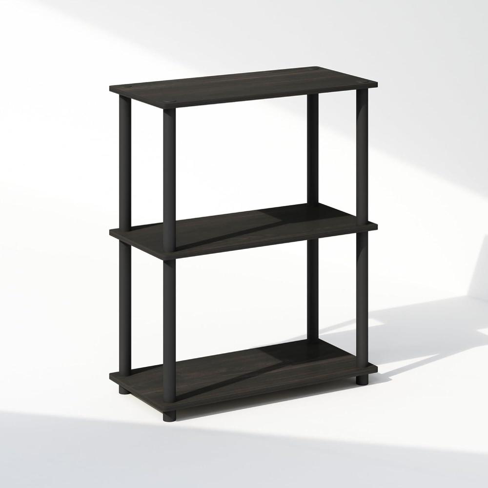 imageFurinno TurnNTube Book Shelf 4Tier Bookshelf Bookcase with Multipurpose Compact Display Rack 116 x 236 x 432 for Living Room Bedroom Home Office Dark WalnutEspressoBlack