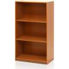 Furinno Basic 3-Tier Bookcase Storage Shelves, Light Cherry & Turn-N-Tube End Table, 1-Pack, Light Cherry/Black