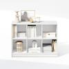 Furinno Basic Book Shelf, 3×2 Bookshelf, Cube Organizer Cabinet Bookcase with Shelf Storage, 11.9 x 31.6 x 23.6, for Living Room, Bedroom, Home Office, Espresso(White)