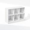 Furinno Basic Book Shelf, 3×2 Bookshelf, Cube Organizer Cabinet Bookcase with Shelf Storage, 11.9 x 31.6 x 23.6, for Living Room, Bedroom, Home Office, Espresso(White)
