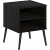 Furinno Claude Side Table, 2-Tier Square Mid-Century End Table with Wooden Legs, Open Shelf Night Stand, Bedside Table, for Living Room, Bedroom, Espresso(Espresso)