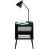 Furinno Claude Side Table, 2-Tier Square Mid-Century End Table with Wooden Legs, Open Shelf Night Stand, Bedside Table, for Living Room, Bedroom, Espresso(Espresso)