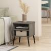 Furinno Claude Side Table, 2-Tier Square Mid-Century End Table with Wooden Legs, Open Shelf Night Stand, Bedside Table, for Living Room, Bedroom, Espresso(French Oak Grey)