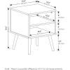 Furinno Claude Side Table, 2-Tier Square Mid-Century End Table with Wooden Legs, Open Shelf Night Stand, Bedside Table, for Living Room, Bedroom, Espresso(French Oak Grey)
