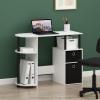 Furinno Jaya Desk, 38.4″ Wide Gaming Desk with Bin Drawers, Computer Desk with Side Shelf, Office Desk for Study, Home Office, Bedroom, Dorm, Study Room, White