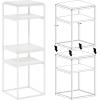 Furinno Moretti Side Table, 2-Tier Stackable Metal Frame End Table with Open Shelf, Night Stand, Bedside Table, Toolless Assembly, for Living Room, Bedroom, Solid White