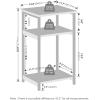 Furinno Simplistic Night Stand Set of 2, 3-Tier Open Shelf Design Nightstand with Metal Frame, Bedside Table, End Table, Side Table, for Bedroom, Living Room, White