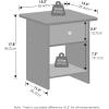 Furinno TIDUR Night Stand, Square Round Corner Nightstand with Storage Bin, Bedside Table, End Table, Side Table with Storage Shelf, for Bedroom, Living Room, Espresso(Amber Pine/Black)