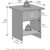 Furinno TIDUR Night Stand, Square Round Corner Nightstand with Storage Bin, Bedside Table, End Table, Side Table with Storage Shelf, for Bedroom, Living Room, Espresso(Espresso/Brown)