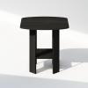 Furinno TIDUR Night Stand, Square Round Corner Nightstand with Storage Bin, Bedside Table, End Table, Side Table with Storage Shelf, for Bedroom, Living Room, Espresso(Espresso)