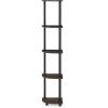 Furinno Turn-N-Tube 5 Tier Corner Display Rack Multipurpose Shelving Unit, 1-Pack, Sonoma Oak/White & Just 3-Tier Turn-N-Tube End Table, 1-Pack, Sonoma Oak/White(Dark Brown Grain/Black)