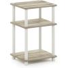 Furinno Turn-N-Tube 5 Tier Corner Display Rack Multipurpose Shelving Unit, 1-Pack, Sonoma Oak/White & Just 3-Tier Turn-N-Tube End Table, 1-Pack, Sonoma Oak/White(Sonoma Oak/White)