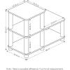 Furinno Turn-N-Tube Accent Decorative Shelf, Espresso/Black Just 3-Tier Turn-N-Tube End Table/Side Table/Night Stand/Bedside Table with Plastic Poles, 1-Pack, White/White