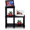 Furinno Turn-N-Tube Accent Decorative Shelf, Espresso/Black Just 3-Tier Turn-N-Tube End Table/Side Table/Night Stand/Bedside Table with Plastic Poles, 1-Pack, White/White