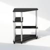 Furinno Turn-N-Tube Book Shelf, 4-Tier Bookshelf, Bookcase with Multipurpose Compact Display Rack, 11.6 x 23.6 x 43.2, for Living Room, Bedroom, Home Office, Dark Walnut(Americano/Stainless Steel)