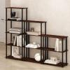 Furinno Turn-N-Tube Book Shelf, 4-Tier Bookshelf, Bookcase with Multipurpose Compact Display Rack, 11.6 x 23.6 x 43.2, for Living Room, Bedroom, Home Office, Dark Walnut(Dark Cherry/Black)